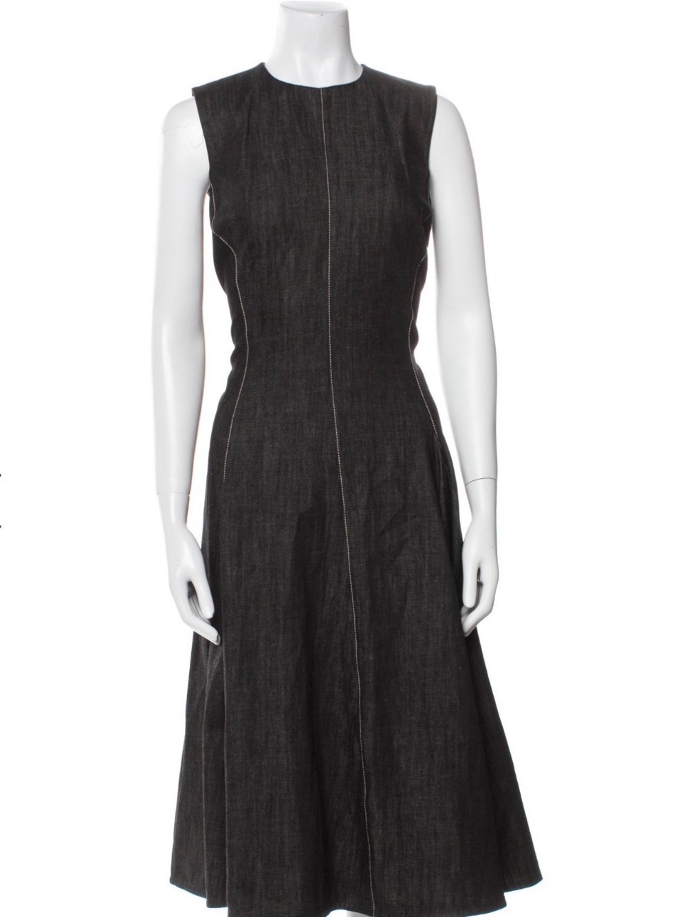 Ralph Lauren Purple Label Sleeveless black denim A-Line Dress.